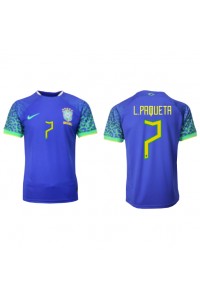 Brazilië Lucas Paqueta #7 Voetbaltruitje Uit tenue WK 2022 Korte Mouw